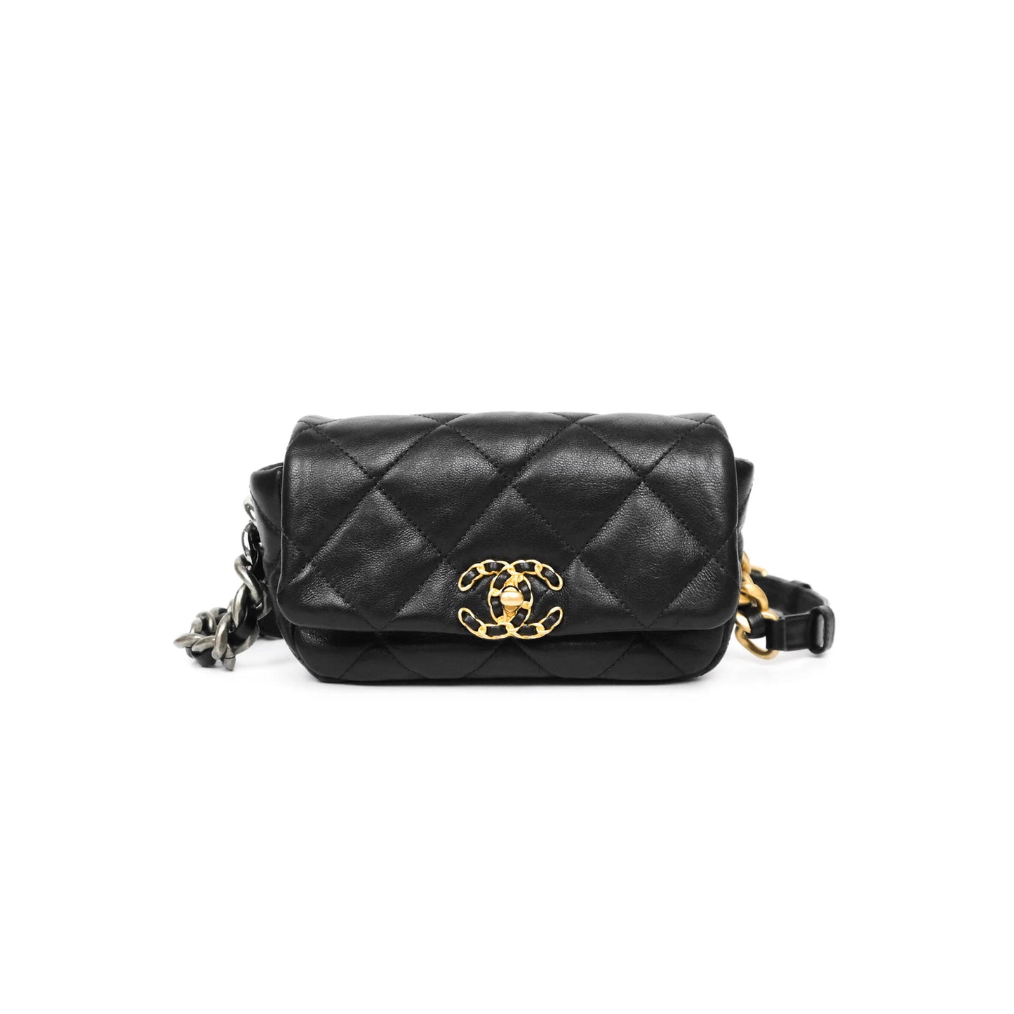 Ch**el 19 waist bag goatskin mixed hardware as1163 (20*11*5.5cm)