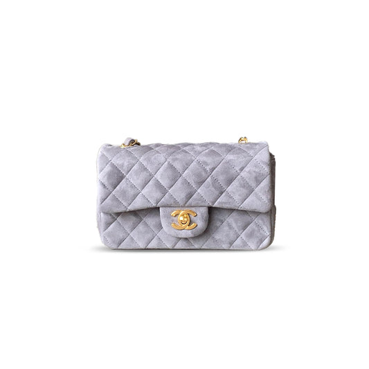 Ch*el suede small double flap shoulder bag 306485 (20*12*6cm)