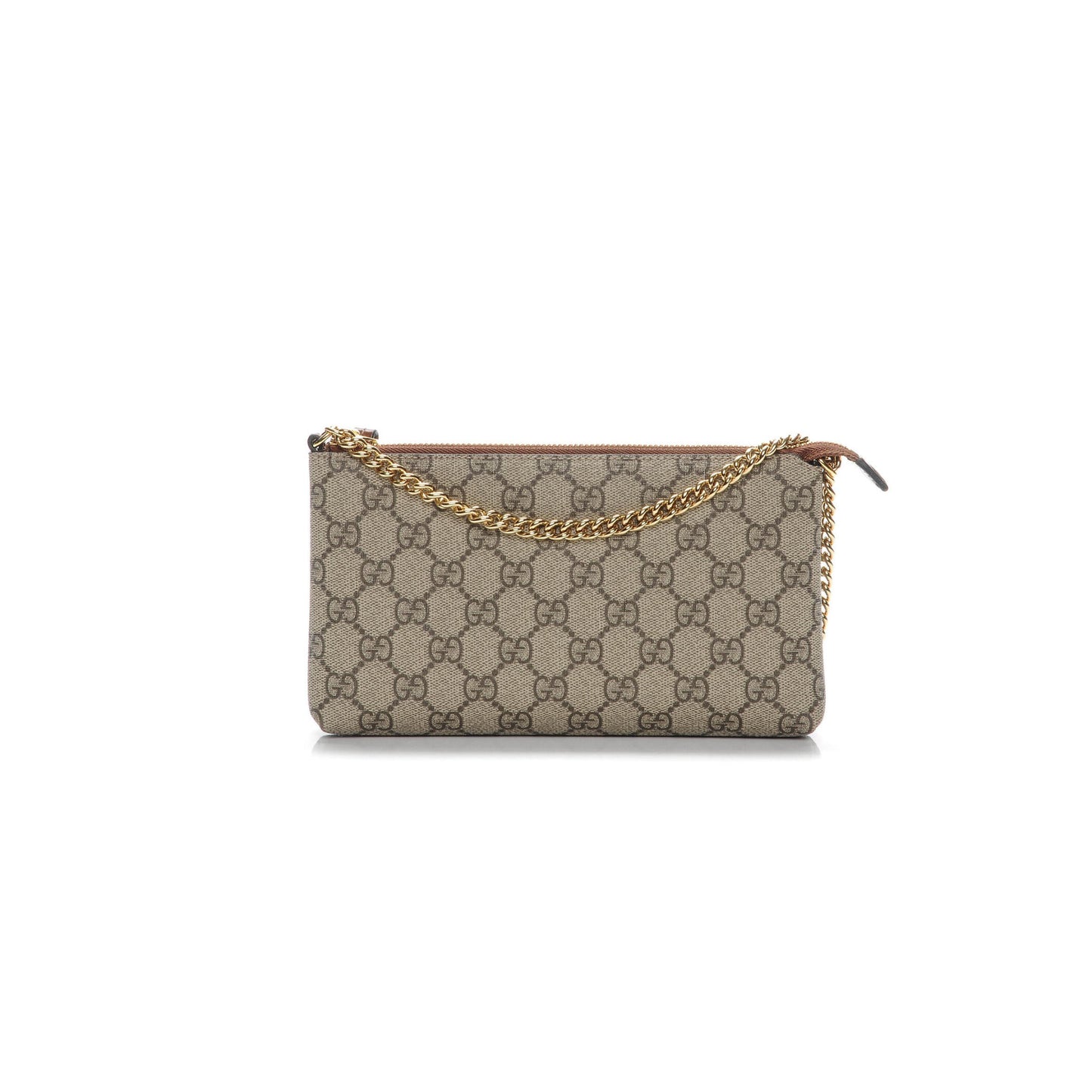 Gvc*1 gg svp*me monogram wrist wallet brown 779791 (22.5*13*2.5cm)