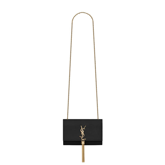 Y*L kate small chain bag with tassel in grain de poudre embossed leather 474366bow0j1000 (20*12.5*5cm)
