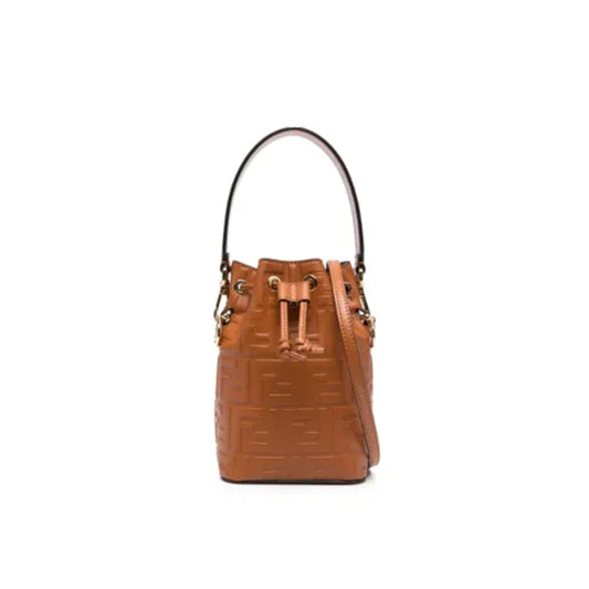 F**di camel leather mini mon tresor bucket bag 8bs010a3zgf1c6j (18*12*10cm)