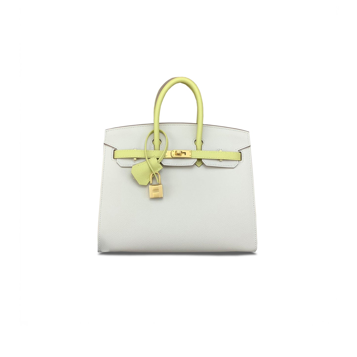 H**mes birkin 25 epsom milkshake white and chick yellow gold buckle a2173841 (25*18*13cm)