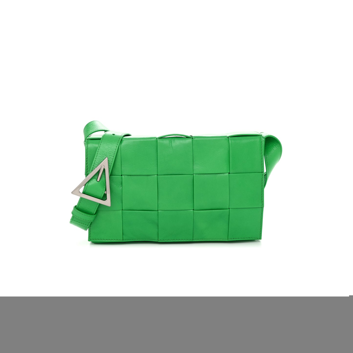 bo*te*ga Ve*ne*ta lambskin maxi intrecciato cassette crossbody bag grass (23*15.5*5cm)