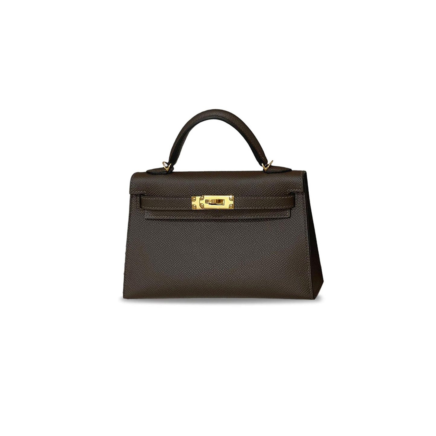 H**mes master mini kelly bag ii ebony epsom gold buckle (19*12*5.5cm)