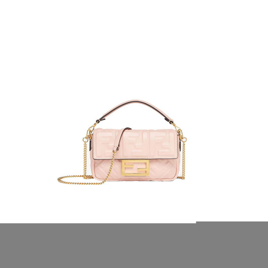 F**di baguette mini - pink nappa leather bag 8bs017a72vf1jcj (19*11.5*4cm)