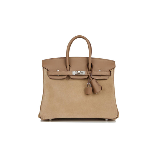 H**mes birkin 25 gris caillou grizzly and swift palladium hardware handmade (25cm)