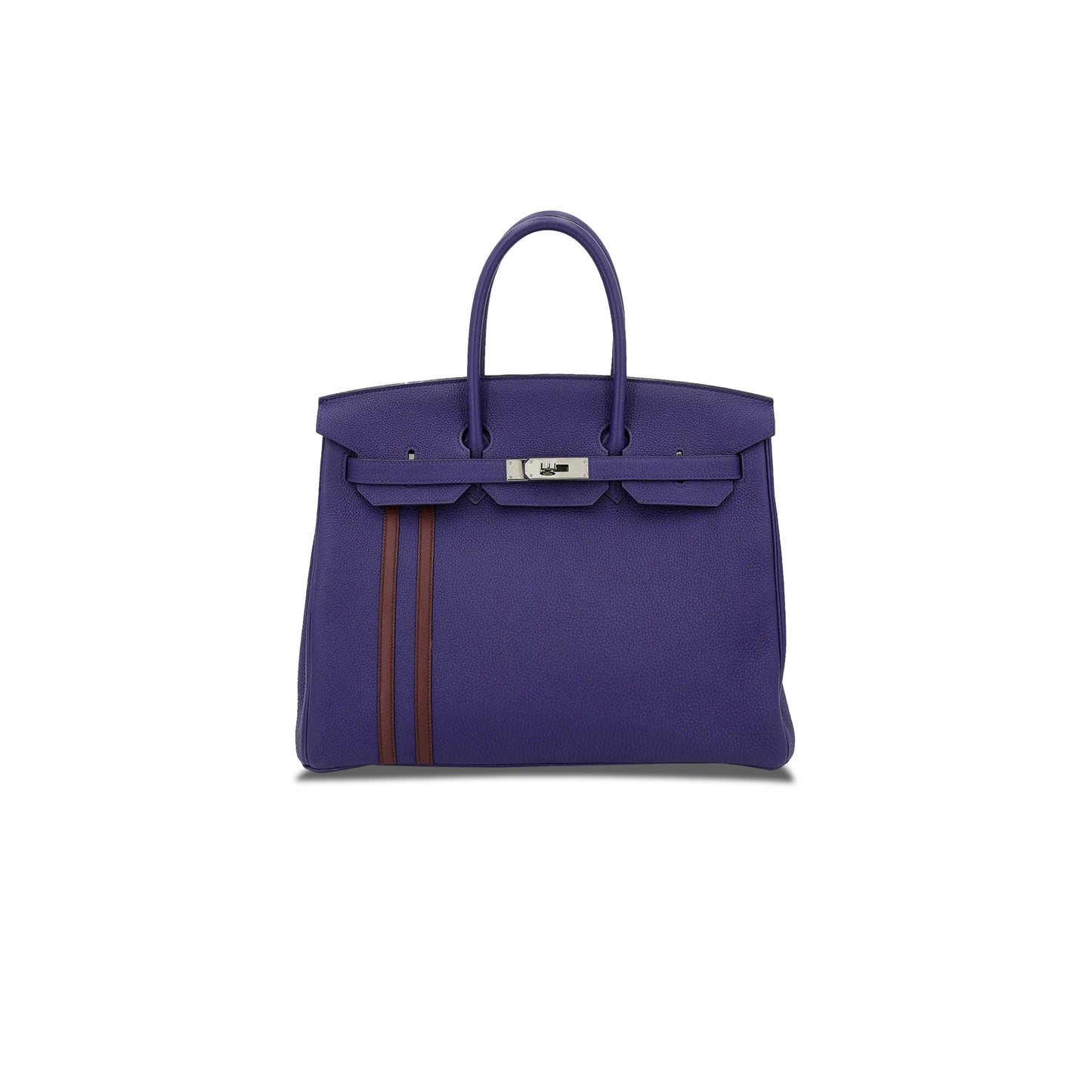 H**mes master birkin 25 togo leather fantasy purple with bordeaux red silver buckle 9319733094 (25*20*13cm)