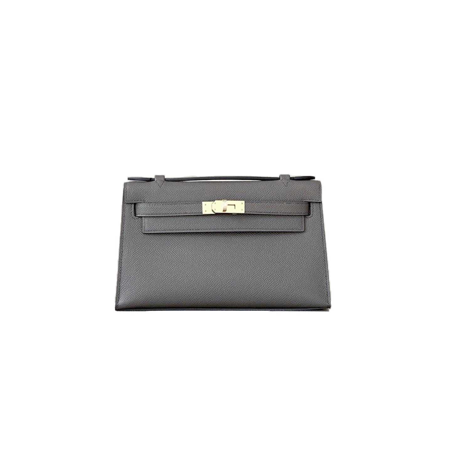 H**mes mini kelly first generation epsom pewter gray gold buckle (22*14*7cm)