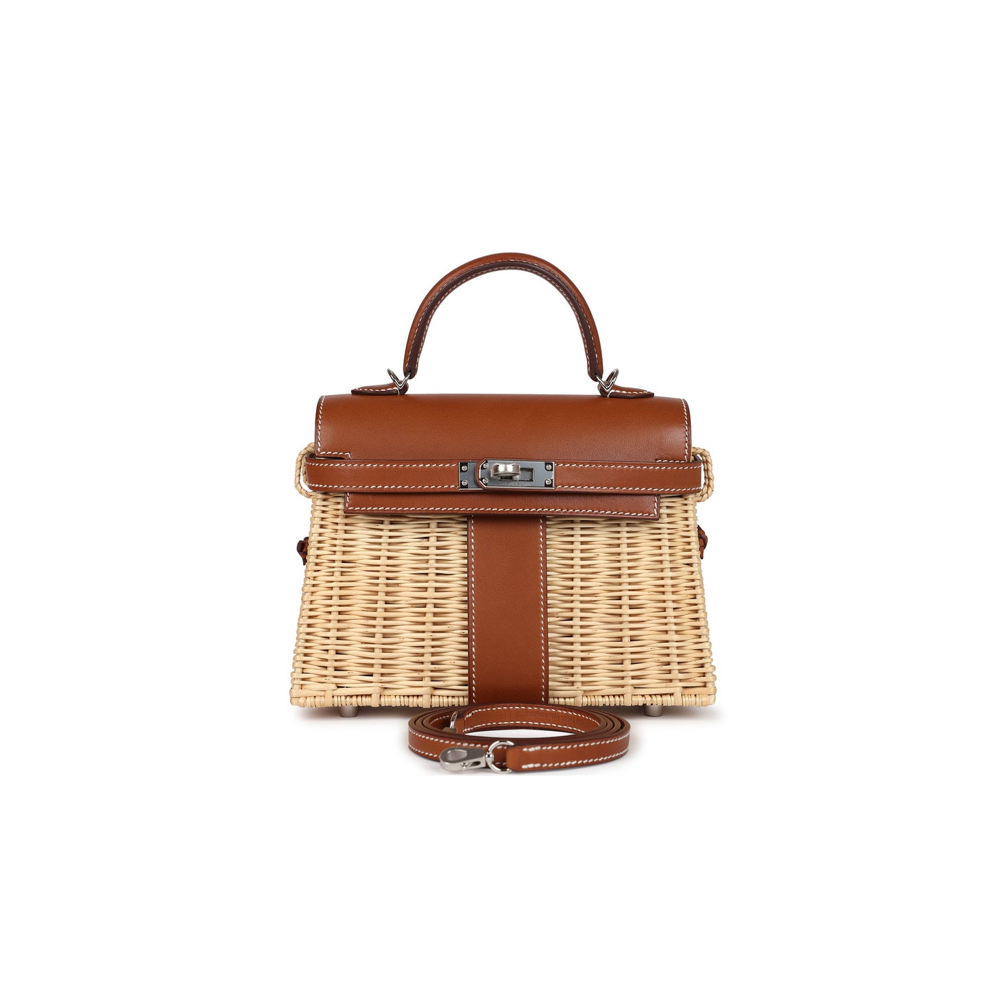 H**mes master mini picnic kelly 20 fauve barenia palladium hardware (20*14*8cm)