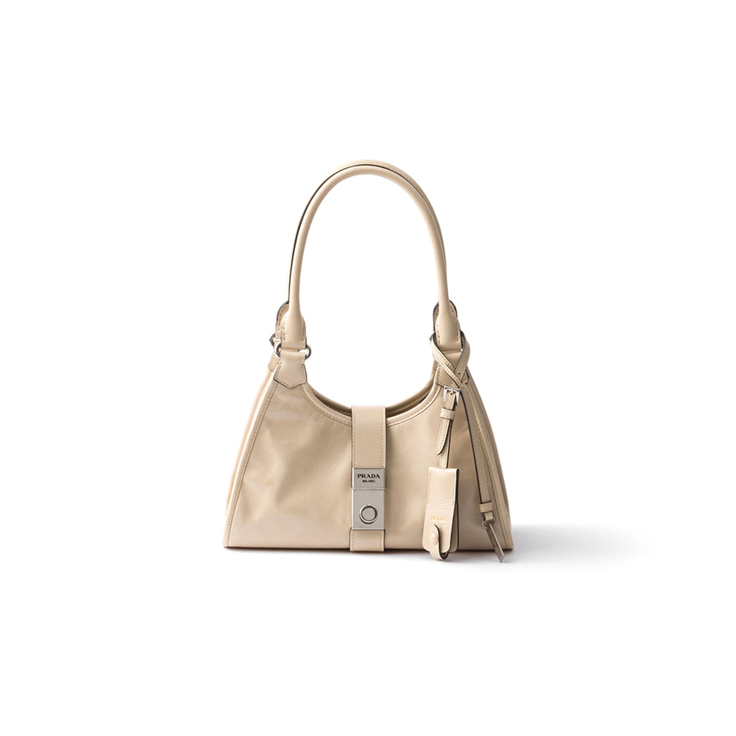 Pra*a small push-button leather handbag 1bg580 (26*18*12cm)