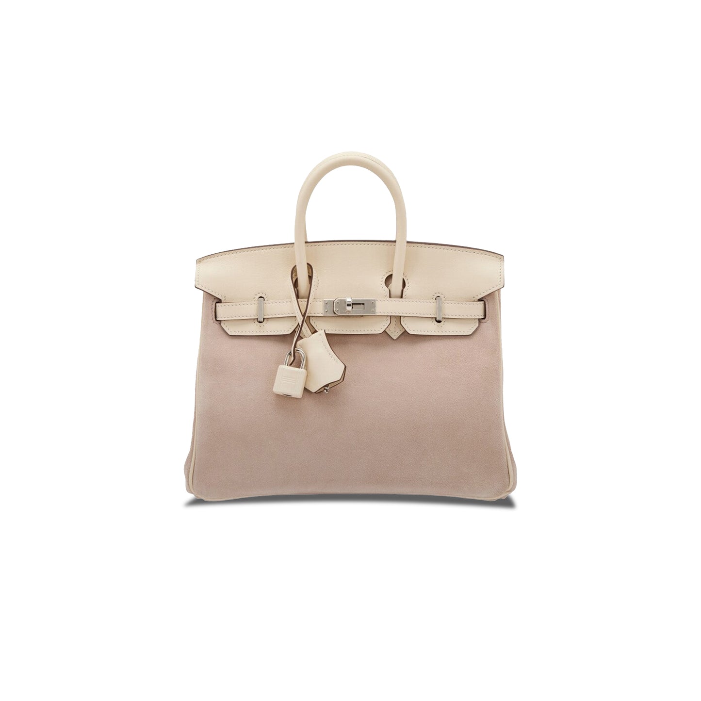 H**mes birkin 25 taro purple deerskin silver buckle bag 1296960 (25*20*13cm)