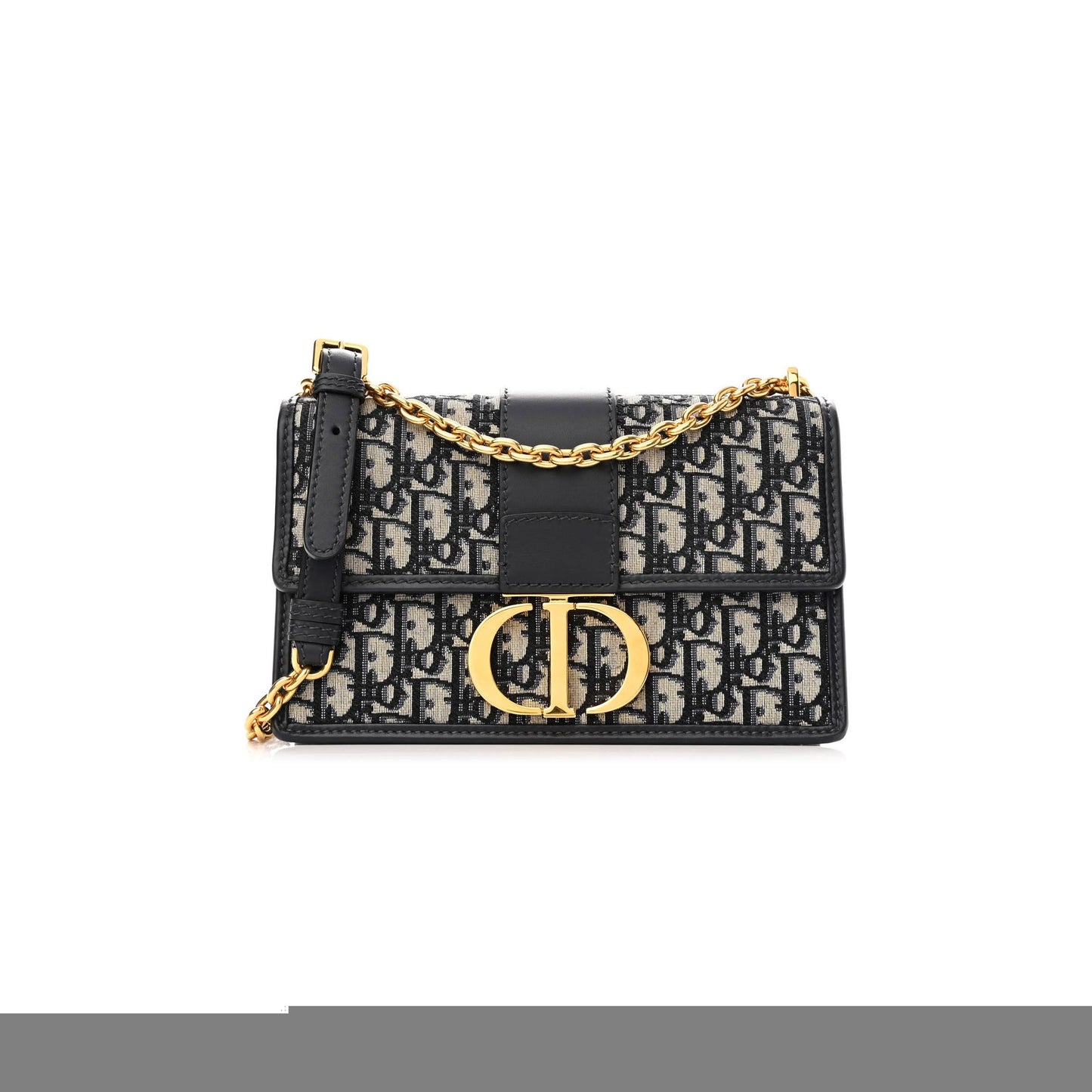 D*or oblique 30 montaigne chain flap bag blue (25*15*8.9cm)