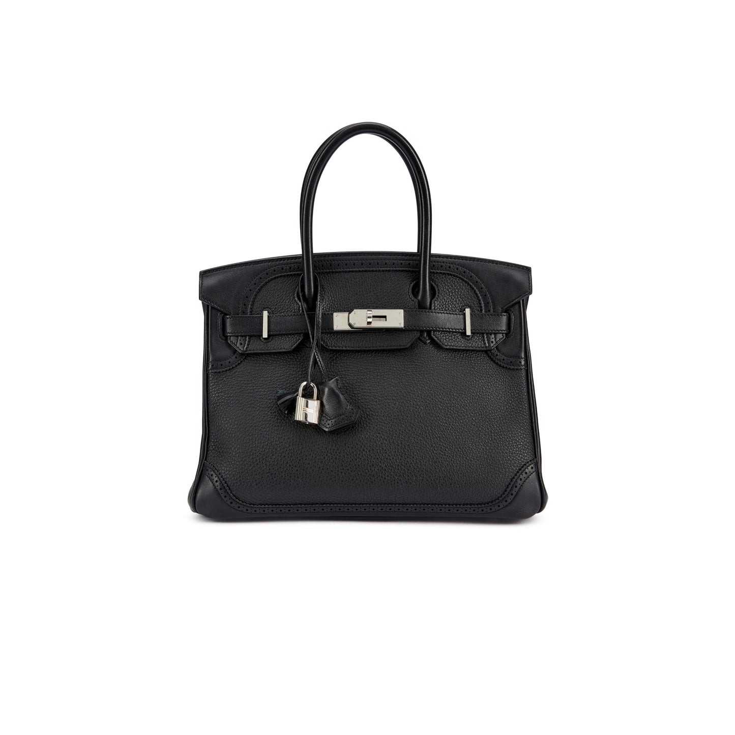 H**mes master birkin 35 swift and togo lace series black bag gold buckle h082650ck08 (35*28*18cm)