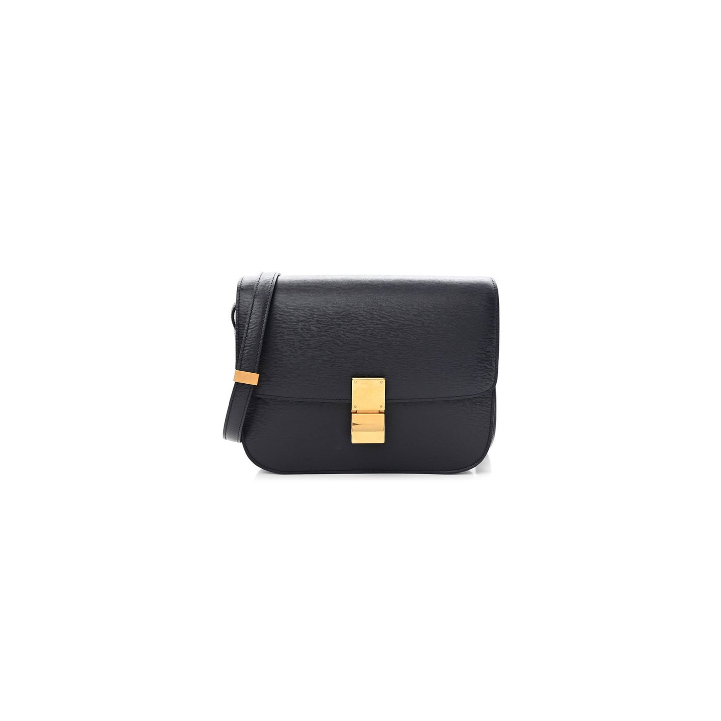 Ce**e liege calfskin medium classic box flap bag dark blue (23*18*6cm)