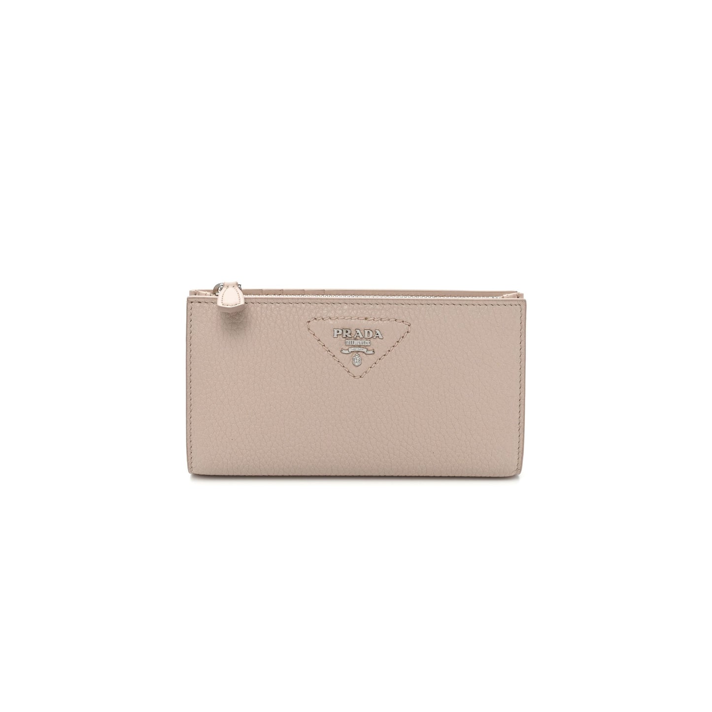 Pra*a vitello daino triangle continental zip wallet ninfea (16*10*2cm)