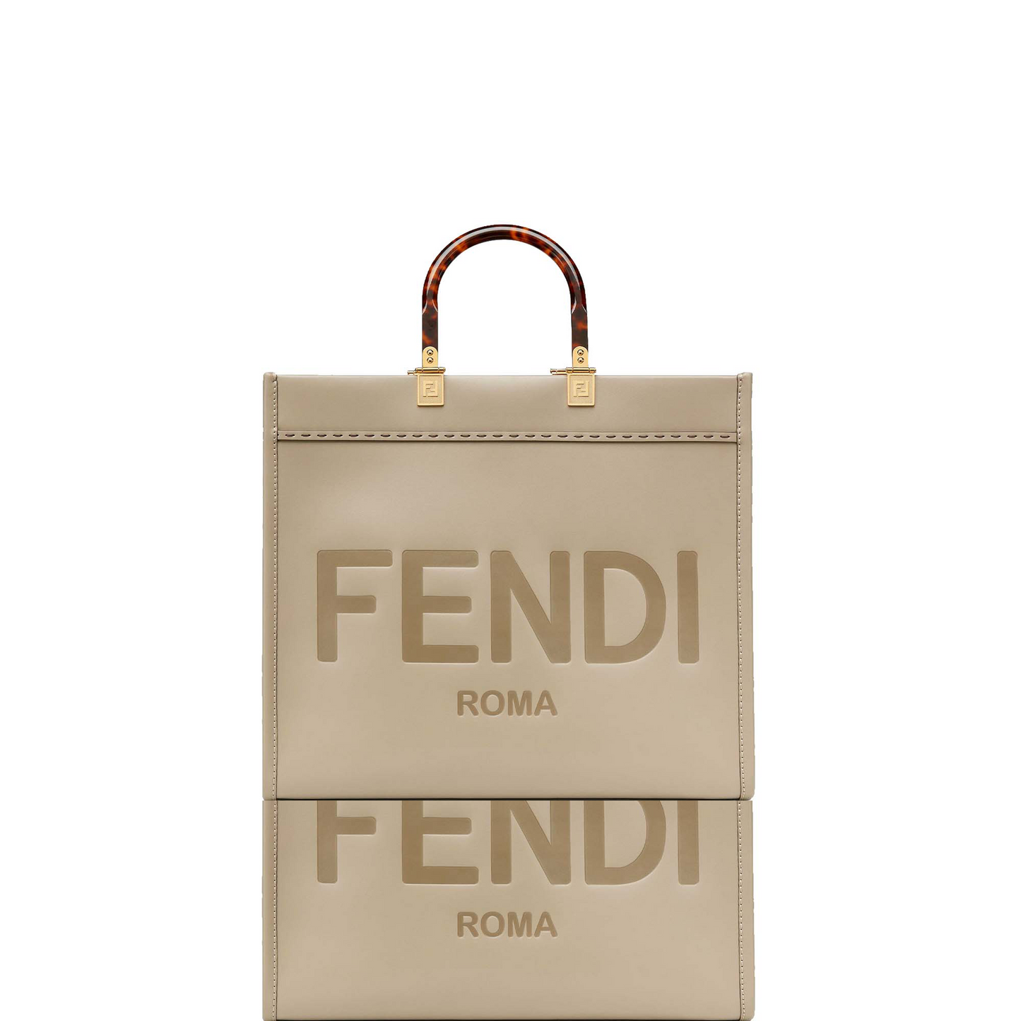 F**di sunshine medium - dove gray leather shopper 8bh386abvlf0e65 (35*31*17cm)