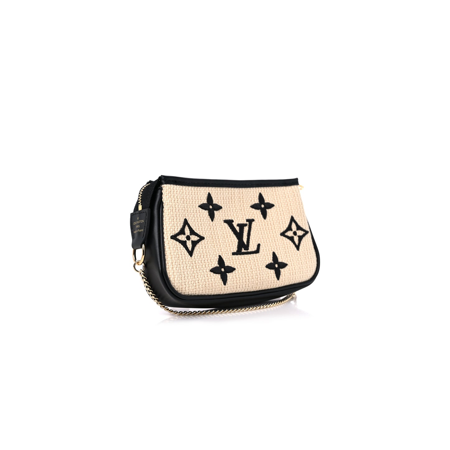 l0*is V*t0n cotton monogram giant mini pochette accessories beige black m82472 (15.5*10.5*4cm)