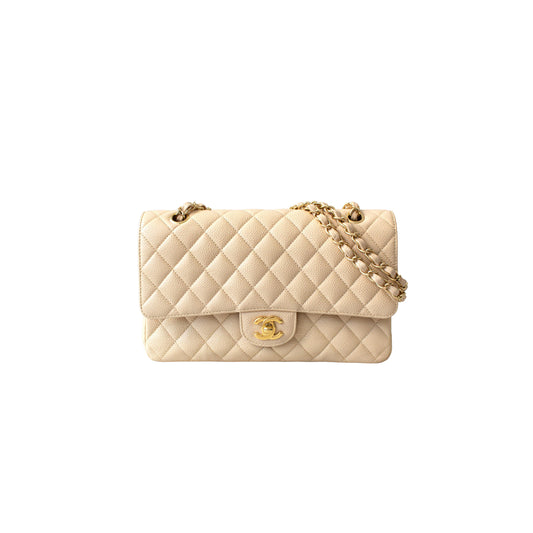 Ch*el master medium cf gold buckle (25.5*15.5*6.5cm)