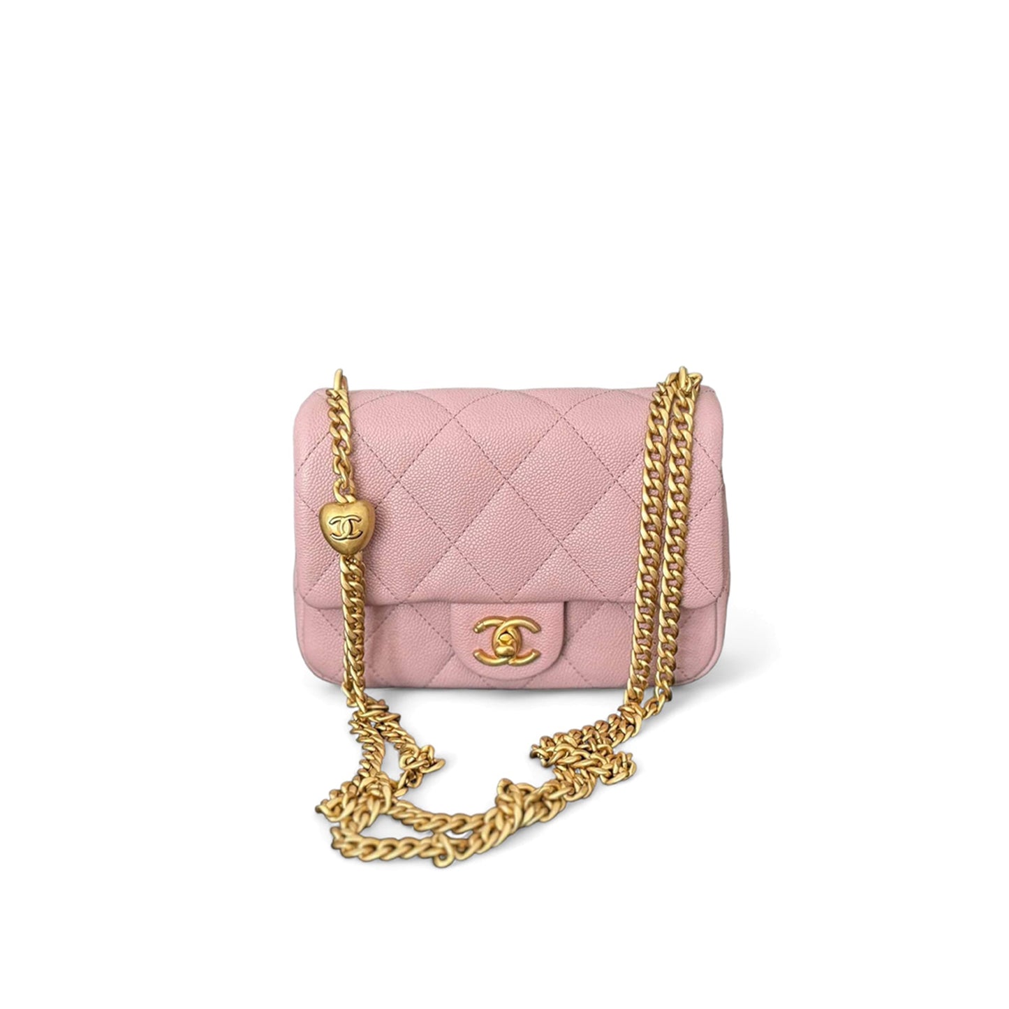 Ch*el master heart buckle flap bag (20*14*8cm)