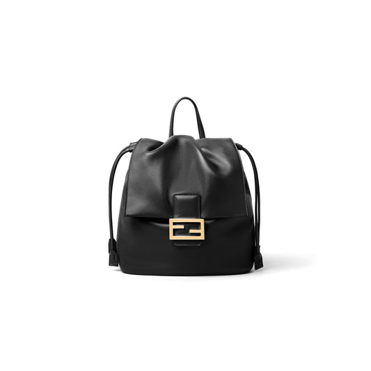 F**di black leather backpack 8bz057ayj1f0kur (26*23*12cm)