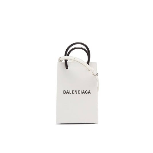 Ba*len*cia*ga white shopping mini leather cross-body bag matchesfashion us (18*12.4*4.8cm)