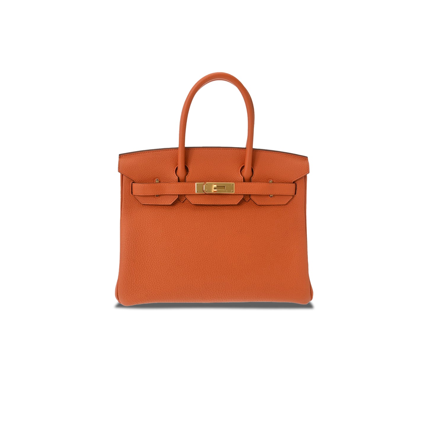 H**mes birkin 30 togo leather orange gold buckle bag h028369cc83 (35*28*18cm)