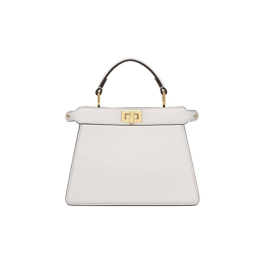 F**di peekaboo iseeu petite - white padded nappa leather bag 8bn335abvef0qvl (20*15.5*11cm)