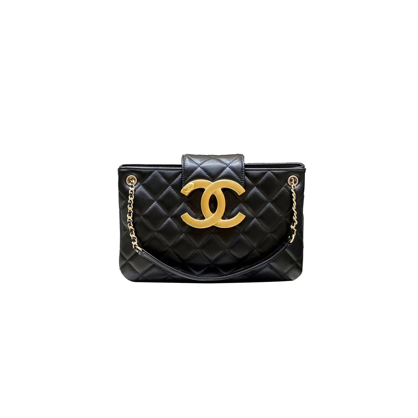 Ch*el tÚi Ch*el 24c big logo shoulder bag mÀu Đen lambskin as4603 (26.5*11.5*5cm)