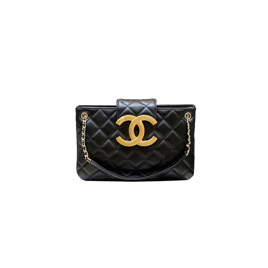 Ch*el tÚi Ch*el 24c big logo shoulder bag mÀu Đen lambskin as4603 (26.5*11.5*5cm)