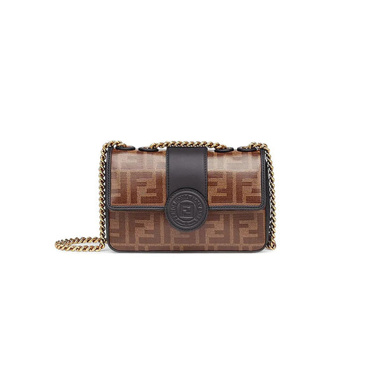 F**di 1974 double f mini glazed bag 8bs016a5k4f14rt (19*13*4cm)
