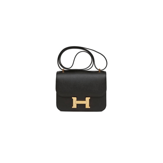 H**mes constance 18 black epsom gold hardware (18cm)
