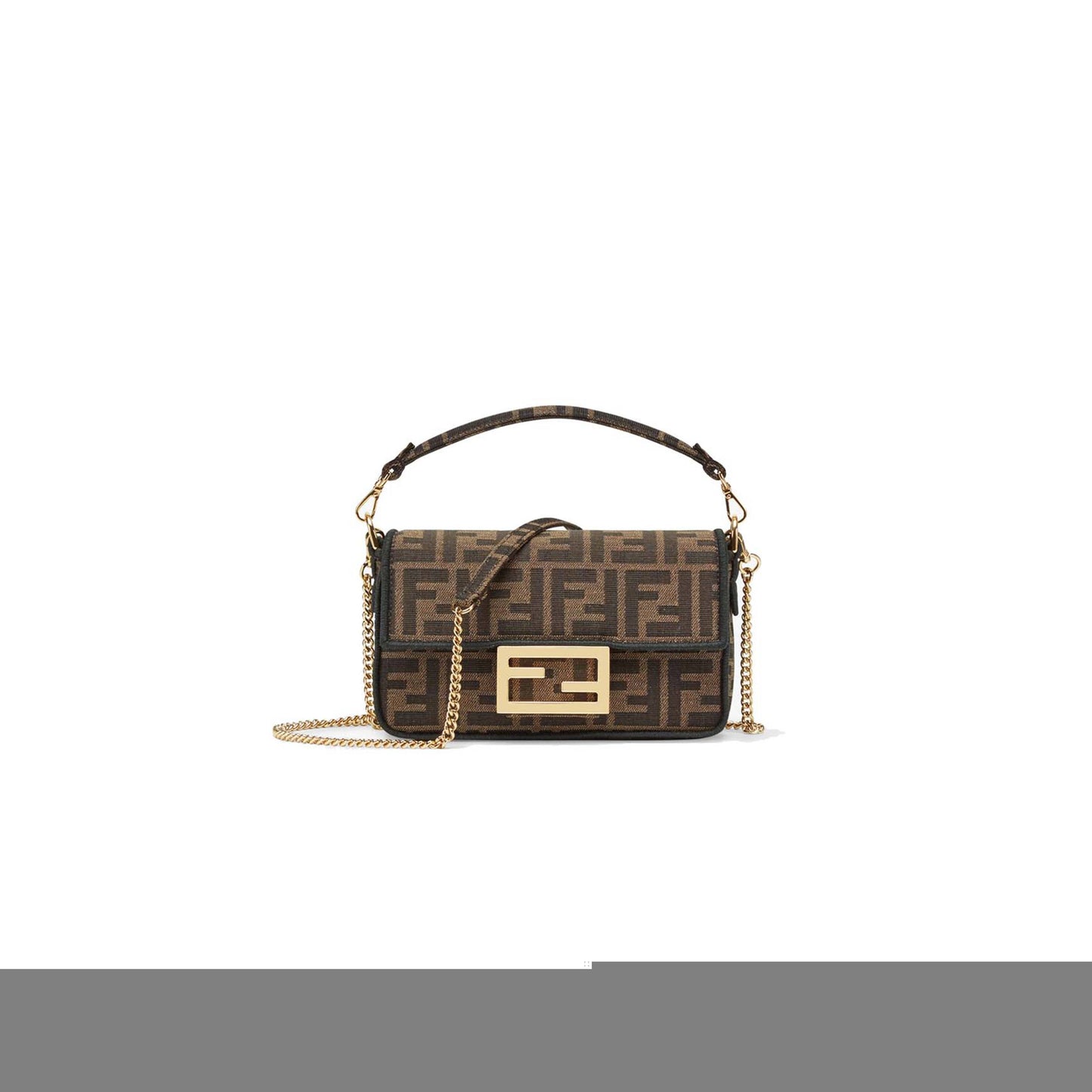 F**di baguette mini - jacquard ff fabric bag 8bs017a6v5f17u4 (19*11.5*4cm)