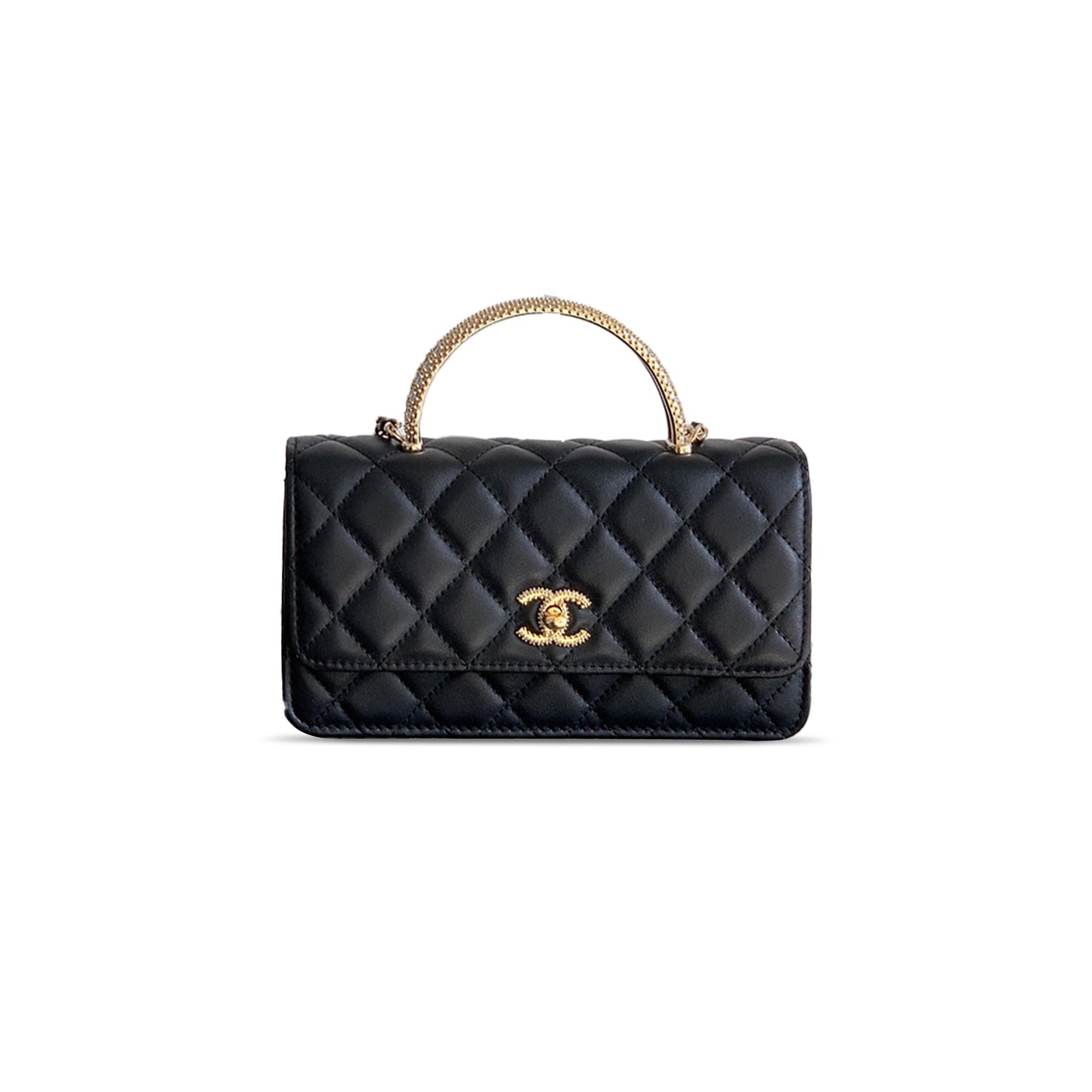 Ch**el mini rhinestone handle accordion bag (18.5*11*6cm)