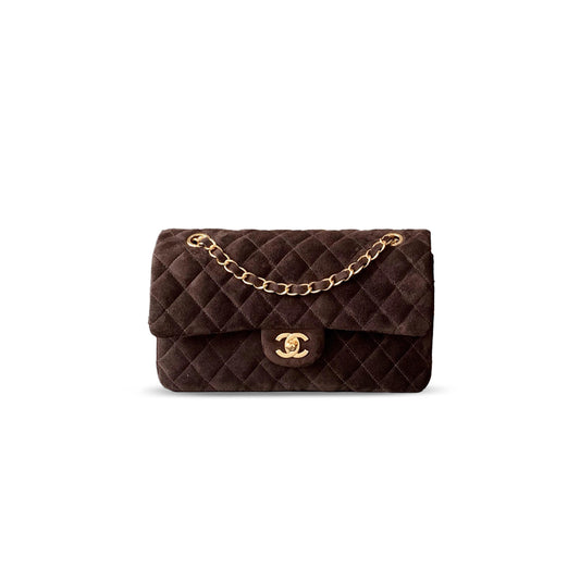 Ch*el suede medium double flap shoulder bag 306486 (25*16*8cm)