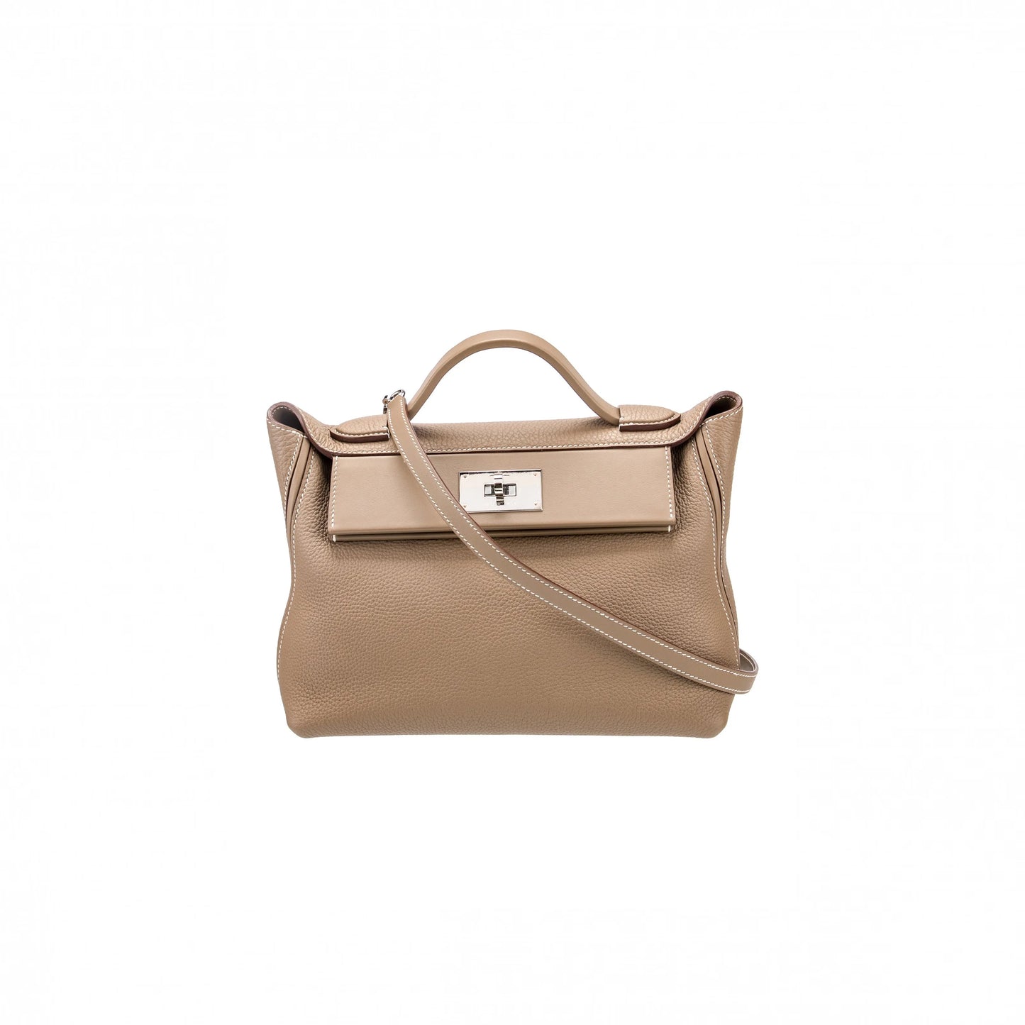 H**mes master 24/24 29 clemence beige de weimar palladium hardware h075241cpat (29*24*15cm)