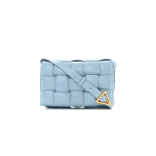 bo*te*ga Ve*ne*ta nappa maxi intreccio padded cassette crossbody bag ice (26*18*8cm)