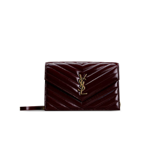 Y*L cassandre envelope chain wallet in oil wax leather 393953 (19*11.5*4cm)
