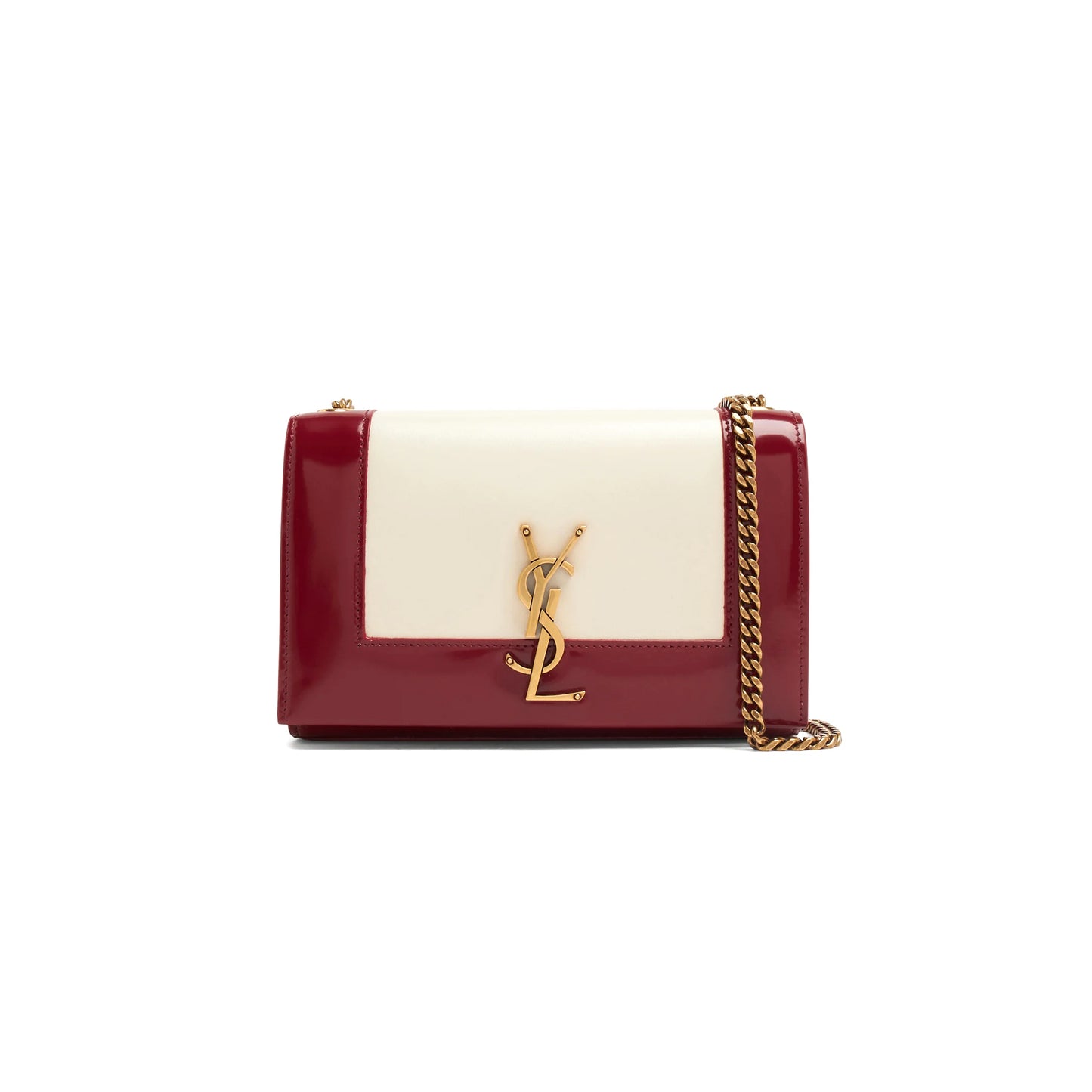 Y*L kate two-toned small monogram satchel off white oxblood red 742580aab4d9293 (20*13.5*6cm)