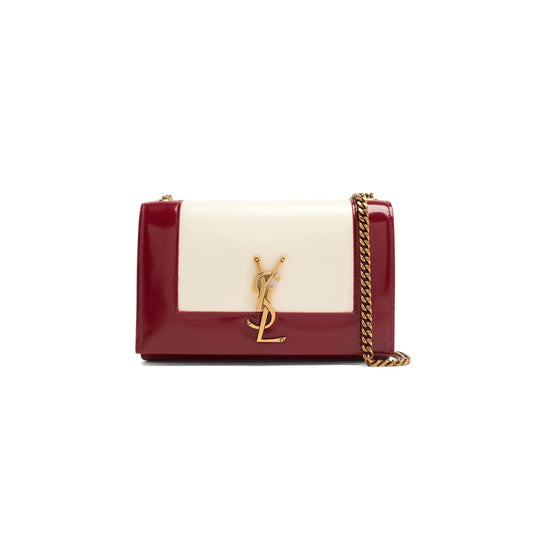 Y*L kate two-toned small monogram satchel off white oxblood red 742580aab4d9293 (20*13.5*6cm)