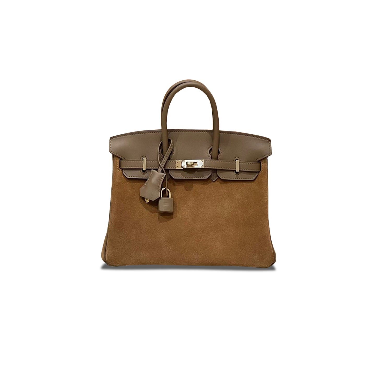 H**mes master birkin 25 suede cash color bag 985114892 (25*20*13cm)