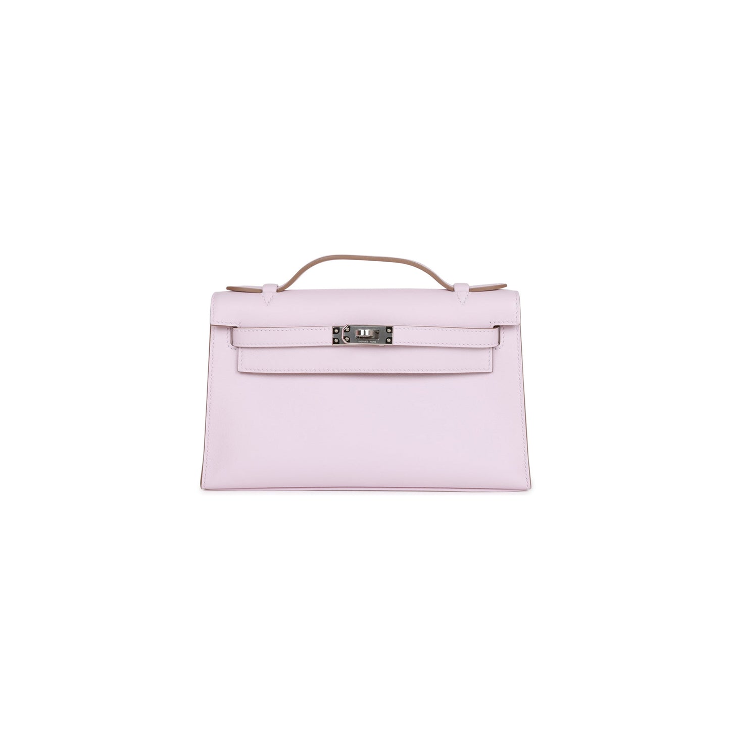 H**mes kelly pochette mauve pale swift palladium hardware (22*14*7cm)