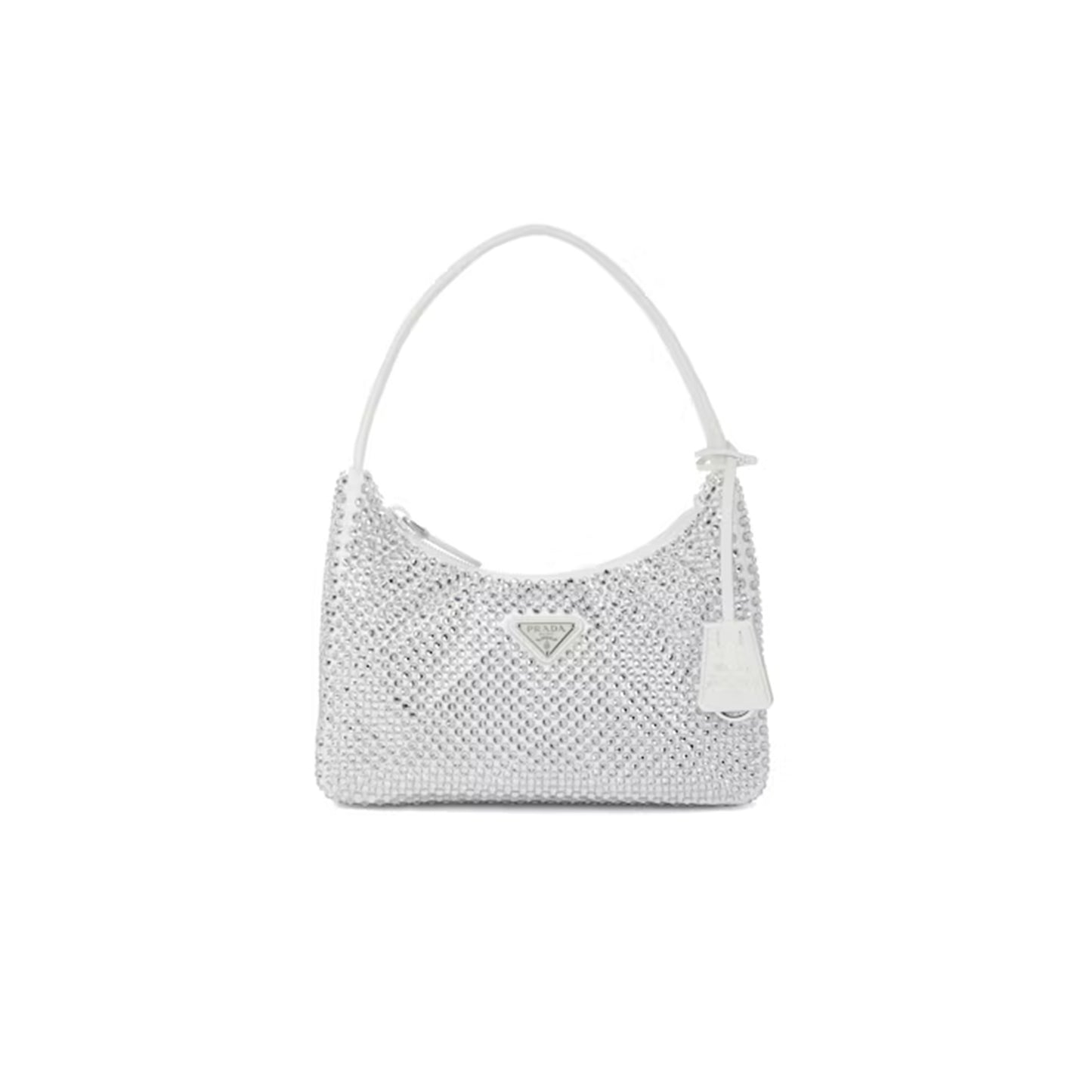 Pra*a re-edition 2000 crystal mini bag white 1ne515 (22*17*6cm)