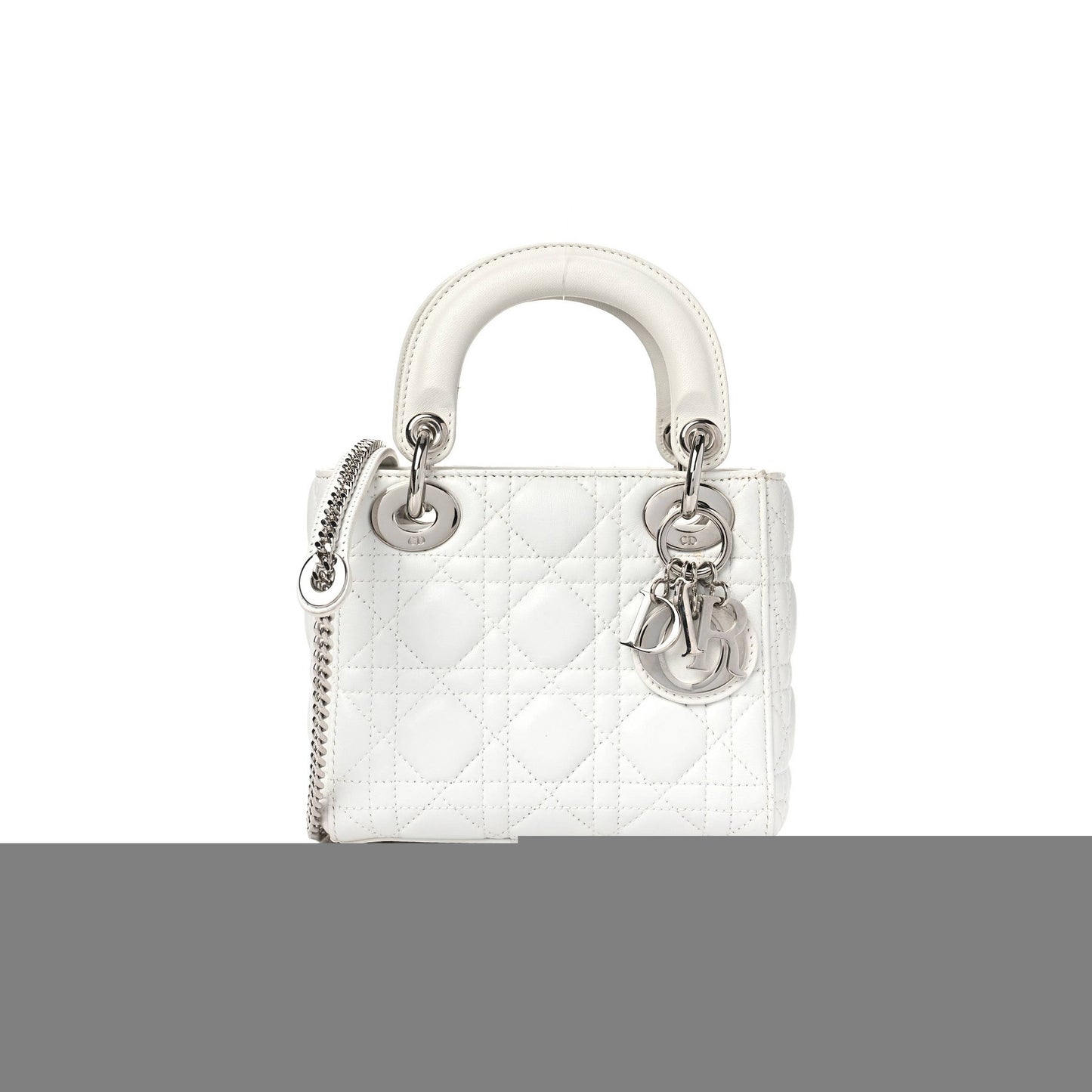 D*or lambskin cannage mini lady D*or white (17*15*7.6cm)