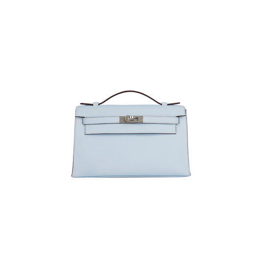H**mes kelly bleu brume mini pochette swift (22*14*7cm)