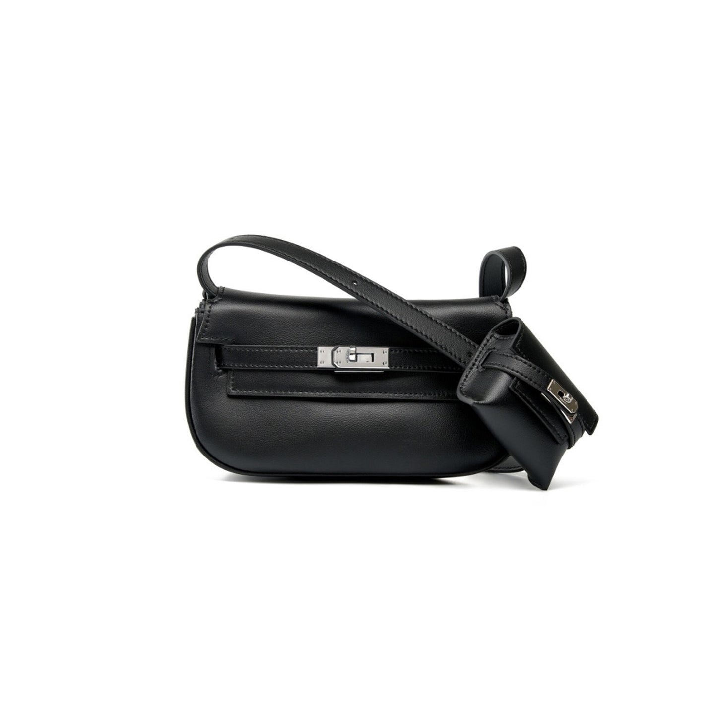 H**mes MASTER KELLY MOOVE BLACK SWIFT PALLADIUM HARDWARE (20*11.5*6cm)