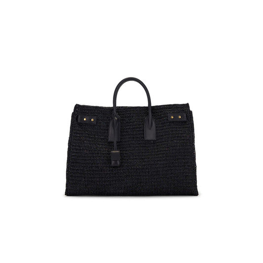 y*l sac de jour S*pple in raffia and leather-medium 751499gaady1000 (41*28*13cm)