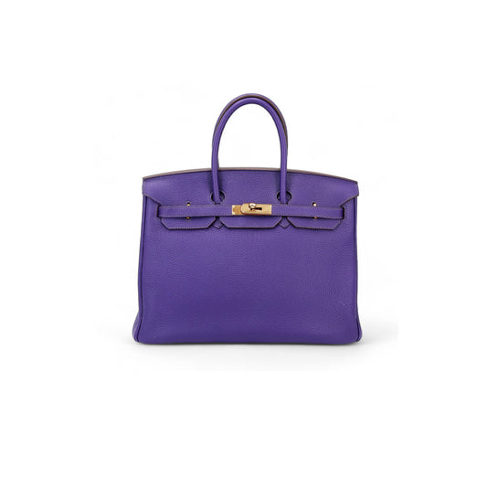 H**mes birkin 35 togo leather calfskin fantasy purple gold buckle bag bk30p9tgcm (35*28*18cm)