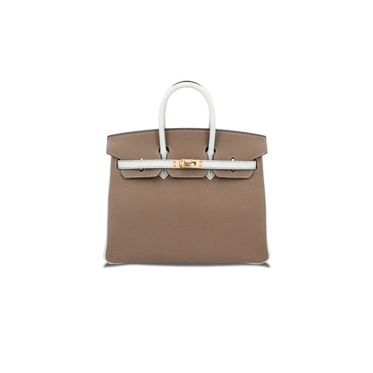 H**mes birkin 30 epsom elephant grey and milkshake white with gold buckle msbk3015501 (30*23*15cm)