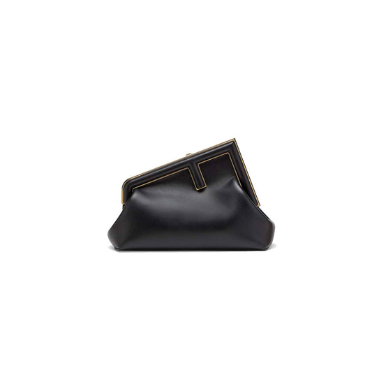 F**di first small - black leather bag 8bp129abvef0kur (26*18*9.5cm)