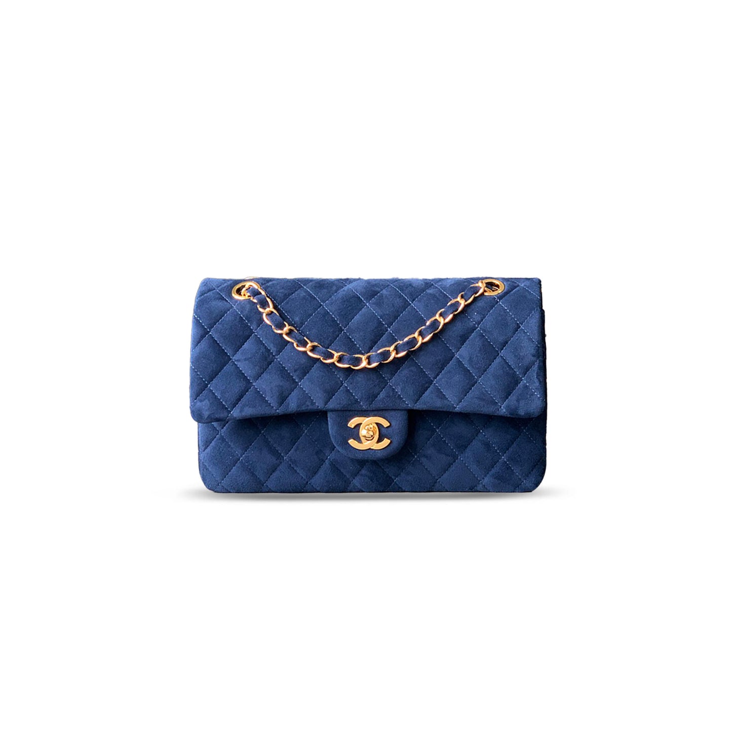 Ch*el suede medium double flap shoulder bag 306490 (25*16*8cm)